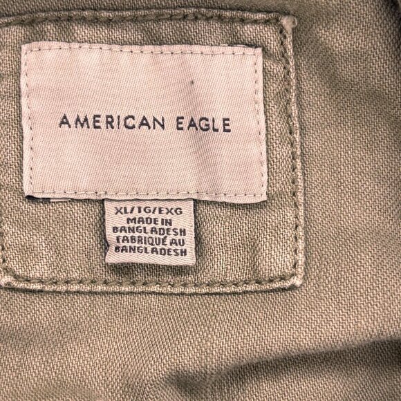 AMERICAN EAGLE HOODED WOMEN DRAWSTRING PULLOVER JACKET SHIRT OLIVE GREEN Sz XL - Picture 4 of 13